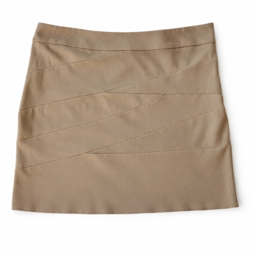 Express Satin Mini Skirt Tan Size 6 Y2K Chic